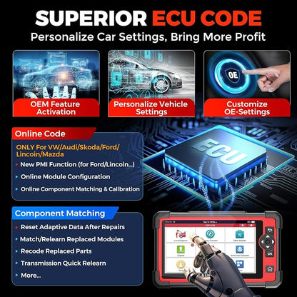 LAUNCH X431 CRP919E OBD2 Scanner, 2026 Bidirectional Scan Tool as CRP919EBT, CANFD/DoIP/FCA SGW, ECU Code, 35+ Service, Active Tests, All-in-One Full System Diagnosis, BST360 & i-TPMS, 2 Year Update