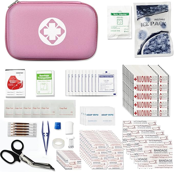 Small-Waterproof Car First-Aid Kit Emergency-Kit - Pink 273Piece Camping Equipment for Camping Hiking Home Travel YIDERBO
