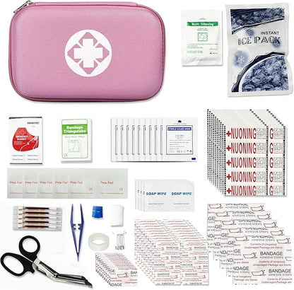 Small-Waterproof Car First-Aid Kit Emergency-Kit - Pink 273Piece Camping Equipment for Camping Hiking Home Travel YIDERBO