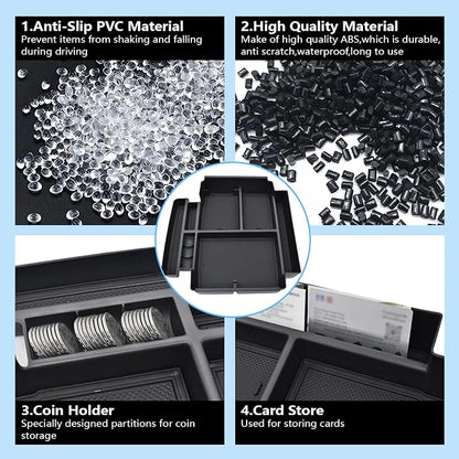Center Console Organizer fit for 2021-2026 GMC YuKon Denali, Chevy Suburban/Tahoe Mini Compartments Design ABS Plastic Armrest Storage Box Insert Tray (ONLY for Power-Sliding Console)|Easy to Install|