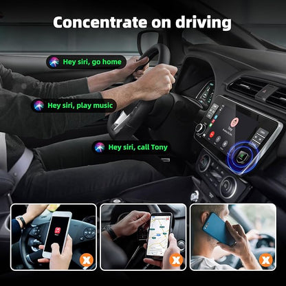 2026 Wireless CarPlay Adapter for Apple iPhone, Small Size Plug and Play, Mini USB Design for Cars with Built-in Wired Apple CarPlay, Fast and Stable Connection Car Play Wireless Adapter
