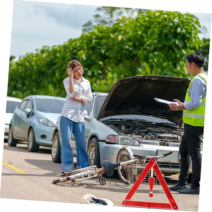 2pcs Car Warning Sign Safety Triangle Car Warning Triangle for Road Safety Kit and Easy to Use