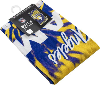 Northwest NFL Los Angeles Rams Unisex-Adult Beach Towel, 30" x 60", Psychedelic