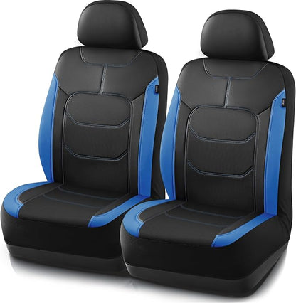 Road Comforts Seat Covers, Premium Leather Car Seat Covers Front Seats,Airbag Compatible, Automotive Seat Covers Universal Fit Most Cars,Vans,Truck,SUV Blue
