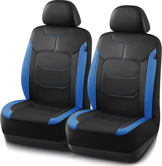 Road Comforts Seat Covers, Premium Leather Car Seat Covers Front Seats,Airbag Compatible, Automotive Seat Covers Universal Fit Most Cars,Vans,Truck,SUV Blue