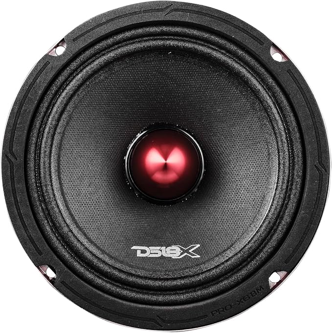 DS18 PRO-X6BM Loudspeaker - 6.5", Midrange, Red Aluminum Bullet, 500W Max, 250W RMS, 8 Ohms - Premium Quality Audio Door Speakers for Car or Truck Stereo Sound System (1 Speaker)