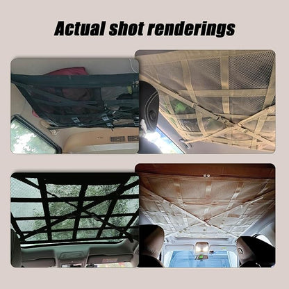 Overhead Car Organizer, Compatible with Jeep Gladiator Sport/Rubicon 2020-2025 Car Roof Storage Net Universal Car Ceiling Storage for Camping Storage Bag,Black-Small