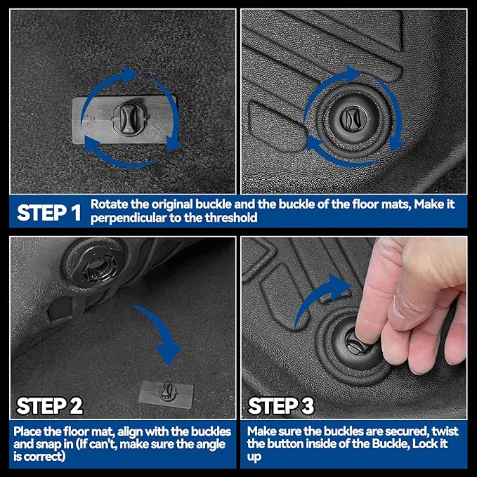 Custom Fit Floor Mats for 2014-2019 Toyota Highlander, All Weather TPE Floor Liners with Trunk Mat, Odorless Full Set Interior Accessories