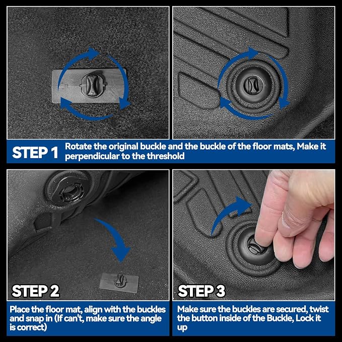 Custom Fit Floor Mats for 2008-2013 Toyota Highlander (Not for Hybrid), All Weather TPE Floor Liners with Trunk Mat & Backrest Protectors, Odorless Full Set Interior Accessories