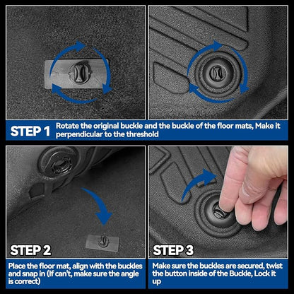 Custom Fit Floor Mats for 2008-2013 Toyota Highlander (Not for Hybrid), All Weather TPE Floor Liners with Trunk Mat & Backrest Protectors, Odorless Full Set Interior Accessories