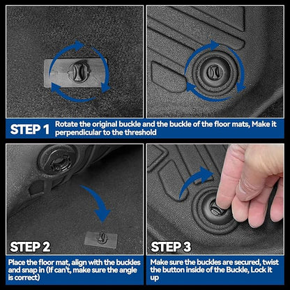 Custom Fit Floor Mats for 2013-2024 Toyota 4Runner 5 Seats, All Weather TPE Floor Liners with Trunk Mat & Backrest Protectors & Door Sill Guard, Odorless Full Set Interior Accessories