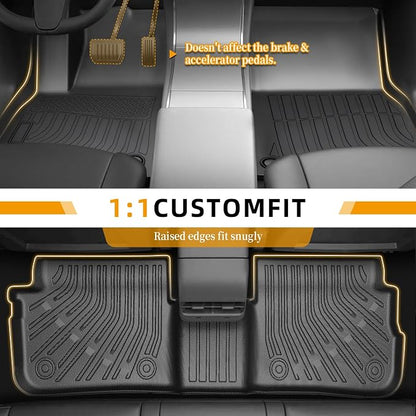 Floor Mats for Audi Q5 & SQ5 2018 2019 2020 2021 2022 2023 2024 2025, TPE 2020 Q5 Floor Mats 1st & 2nd Row & Cargo Liner,Waterproof Summer Winter Non-Slip Floor Liners Car Accessories