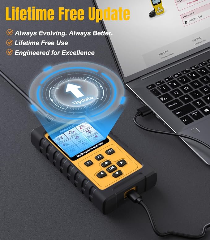 OBD2 Scanner for Porsche, OM817 Full System Diagnostic Tool, 10 Popular Reset Services, Read&Clear Codes, Auto VIN, Battery Test, One-Key I/M Readiness, No Subscriptions Lifetime Update