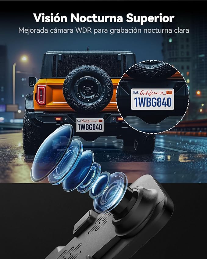 WOLFBOX G840S 12" 4K Mirror Dash Cam & 33Feet Rear Camera Longer Replacement Cable