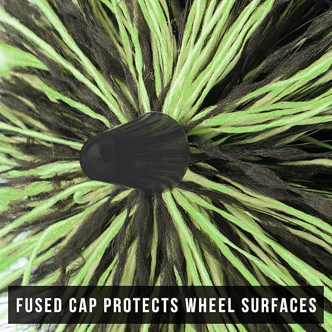 VIKING Wheel Barrel Brush, Multi-Fiber Cleaning Brush for Car Cleaning Kit and Car Detailing Kit, Clean Exhaust Tips, Wheels, and Rims; 17 Inch Length, Black and Green, 1 Pack