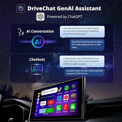 Wireless Carplay Adapter with Dual WiFi,2 in 1 CarPlay and Android Auto Wireless Adapter Support 256 GB TF Card，Smart AI Dongle Power by ChatGPT,2G+16G,AD5A,Dark Black