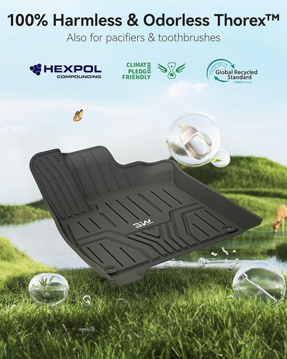 3W Floor Mats Fit for Honda Accord 2018-2022(Include Hybrid Models), Custom Fit Floor Liner for 1st 2nd Row Full Set TPE All-Weather Car Liners Black