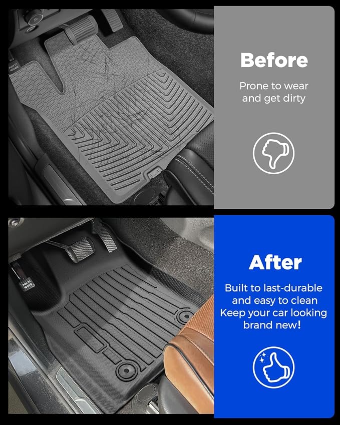 Custom Fit 4 Pcs Floor Mats for Dodge Durango 2011-2015 - All-Weather Rubber Mats & Liners, Heavy Duty Car Interior Protection for SUV, Weather-Resistant & Easy to Clean