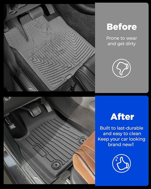 Custom Fit 4 Pcs Floor Mats for Dodge Durango 2011-2015 - All-Weather Rubber Mats & Liners, Heavy Duty Car Interior Protection for SUV, Weather-Resistant & Easy to Clean