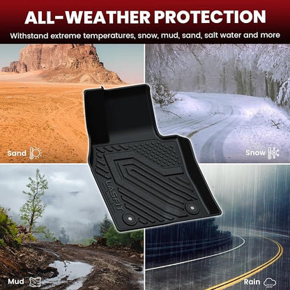 LASFIT Floor Mats & Backrest Mats & Trunk Mat for Mazda CX50 2023-2026 (Not for Hybrid) All Weather TPE Custom Fit Floor Liners Car Mats Accessories, 1st & 2nd Row & Seatback & Cargo Mats, Black