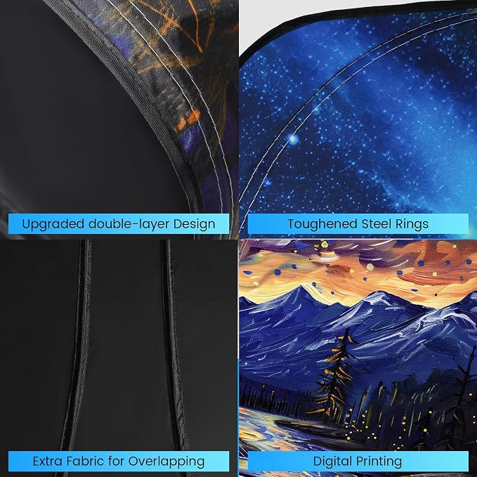 Foldable Windshield Sun Shade for Car – 240T Reflective UV and Heat Shield with Storage Bag | Keeps Interior Cool