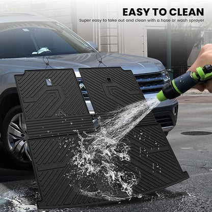 LASFIT Cargo Mat for Volkswagen VW Atlas 2018-2026(Not fit Cross Sport), All Weather TPE Custom Fit Trunk Mat & Seatback Mat for VW Atlas 6&7 Seats Accessories, Black, Easy to Clean
