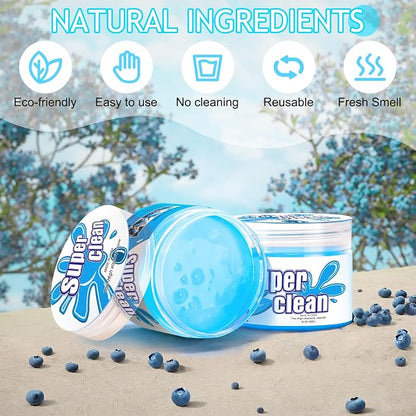 TeSabMi Car Cleaning Gel Car Cleaning Putty Car Putty Car Interior Cleaner Car Slime Car Detailing Kit Car Accessories Gifts for Men Women Stocking Stuffers Light Blue