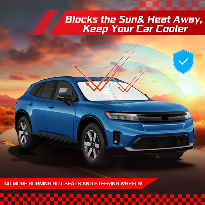 ARISMOTOR Windshield Sun Shade for Honda Prologue EV 2024-2025 2026, Custom Fit Foldable Front Window Sunshade Sun Visor Protector, Block UV Rays Keep Your Car Cooler