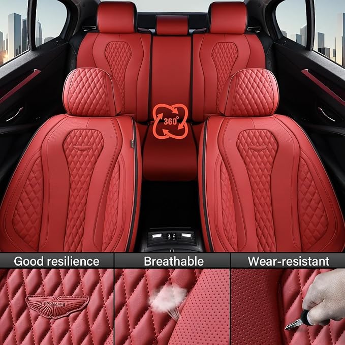 Coverado Red Seat Covers, Car Seat Covers Front Seats, Driver Car Seat Cover, Waterproof Car Seat Covers, Car Seat Cushion, Front Auto Seat Covers, Car Seat Protector Universal Fit Most Cars