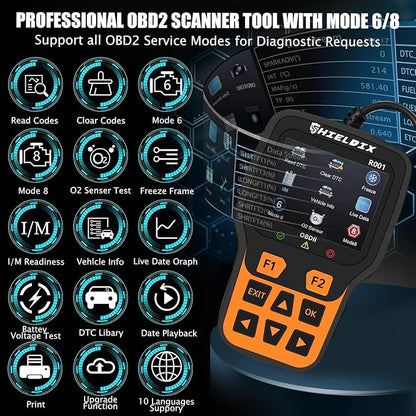 R001 OBD2 Scanner Diagnostic Tool, Check Engine Light Code Reader, Battery Voltage Tester, I/M Readiness, Reset, Live Data, Car Diagnostic Scan Tools for All OBDII Car Since 1996