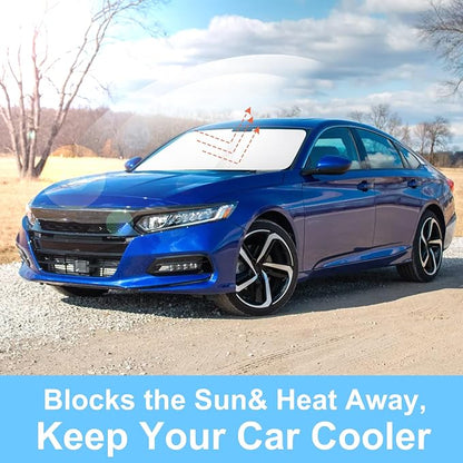 TINGLU Sun Shade for Honda Accord Sedan 2018-2022 Accessories Windshield Sun Shade Window Shade UV Rays Protection Sun Visor Cover with Steering Wheel Sunshade Storage Bag