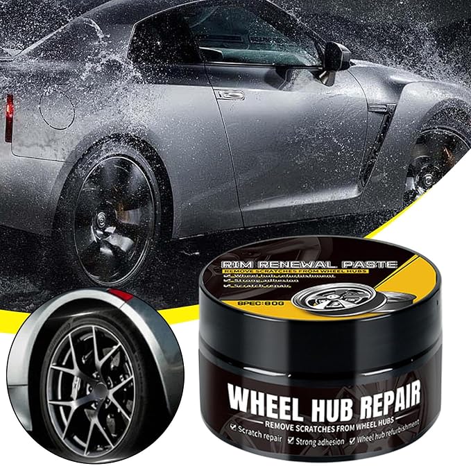 Tire and Wheel Polish – Wheel Shine Agent, Hub Cleaner | 80g High-Gloss Scratch-Resistant Restorer for Auto Detailing, RVs, Motorcycles, Trucks, Marine Vehicles, and ATV Rims