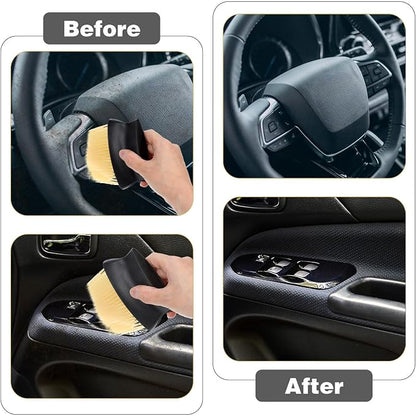 Gjinxi 2Pcs Auto Interior Dust Brushes, Car Cleaning Brushes Duster, Soft Bristles Car Brush, Detailing Brush Dusting Tool for Automotive Dashboard Interior, Exterior, Skylight (Yellow)