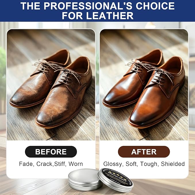 STARTSO WORLD 200Ml Leather Recoloring Balm with 100ML Leather Conditioner, Navy Blue Leather Repair Kit for Furniture, Leather Dye, Leather Scratch Repair, Leather Couch Paint