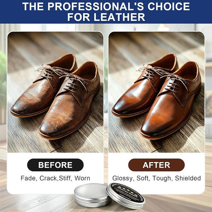 STARTSO WORLD 200Ml Leather Recoloring Balm with 100ML Leather Conditioner, Navy Blue Leather Repair Kit for Furniture, Leather Dye, Leather Scratch Repair, Leather Couch Paint