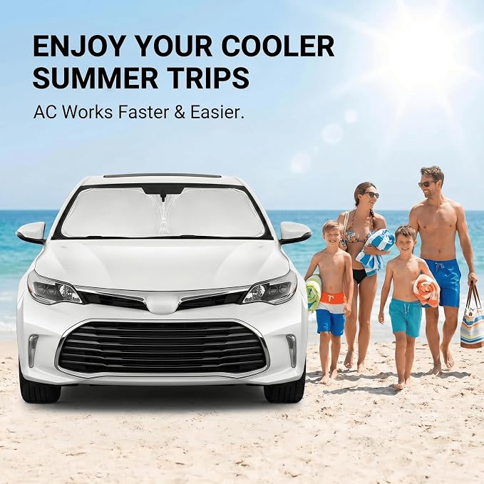 Windshield Sun Shade for Toyota Avalon 2013-2018 Sunshade Front Window Shade Custom Fit Avalon Accessories Sun Visor Foldable Shade Blocks UV Rays Accessories