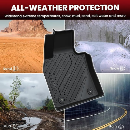 LASFIT Floor Mats & Cargo Liner Fit for Mazda 3 2019-2026 (Only Fits Sedan) All Weather TPE Custom Fit 2019-2024 2025 2026 Floor Liners Front & Rear Row & Trunk Full Set Mats Accessories, Black