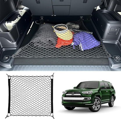 Trunk Cargo Net for 2010-2024 Toyota 4Runner 2 Row Model Only, Trunk Organizer Luggage Net Anti-Slip Rear Mesh Cargo Netting for 4 Runner SUV Accessories(Floor Style)