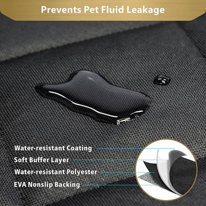 F-color SUV Cargo Liner for Dogs, Heavy Duty Water Resistant Pet Cargo Cover Dog Seat Cover Mat for Mid-Size SUVs Sedans Vans with Bumper Flap Protector, Non-Slip, Standard Size Universal Fit, Black