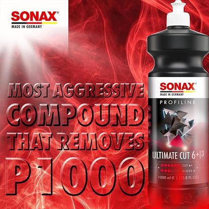 SONAX Ultimate Cut | Strong Abrasive Compound | Removes p1000 or Finer | Water Based Polish/Compound | Step 1 Compound | Removes Deep Scratches | Removes Sand Scratches | 250ml | 239141