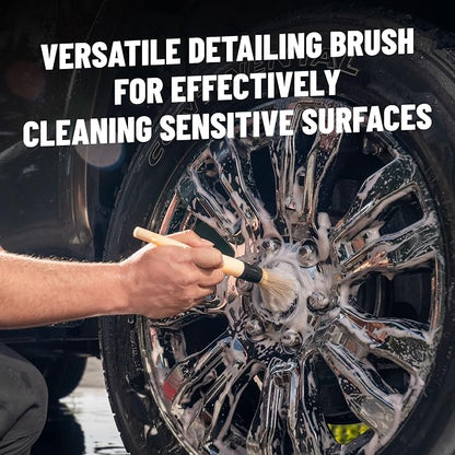 Chemical Guys Boars Hair Soft Detail Detailing Brush (2 Pack) – Gentle Natural Bristle Brushes for Interior, Emblems, Wheels & Sensitive Surfaces