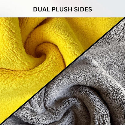 The Pro Stuff® Car Detailing Microfiber Towels - 600 GSM Thick Plush Auto Towels | Super Soft Dual-Sided for Cleaning, Washing, Buffing | Tagless, Scratch-Free, Lint Free Cloth (16"x16") (Pack of 12)