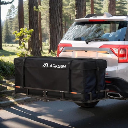ARKSEN 58'' x 20.5'' x 24'' Waterproof Cargo Carrier Bag,Soft Sided Weather Resistant Luggage & Camping Gear Storage, Fits 60 Inch Hitch Mounted Baskets for Car, Truck, SUV, RV or Van
