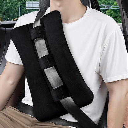 Seat Belt Pillow Post Surgery, Heart Pillows for After Heart Surgery Recovery, Chest Port Pacemaker Pillow for Chemo Patients Seatbelt, Gifts for Women After Hysterectomy (Black)