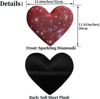 Neck Pillow Neck Rest for Car Headrest Support Neck Support Relax Travel Bling Bling Rhinestones Car Interior Accessories Diamond Pillow for Women Two Packs Universal Fit Red 2 Pieces