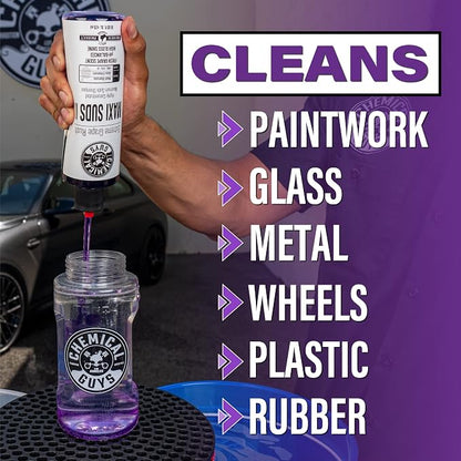 Chemical Guys CWS/1010/64 Maxi-Suds II Foaming Car Wash Soap (Works with Foam Cannons, Foam Guns or Bucket Washes) Safe for Cars, Trucks, Motorcycles, RVs & More, 64 fl. Oz (Half Gallon), Grape Scent