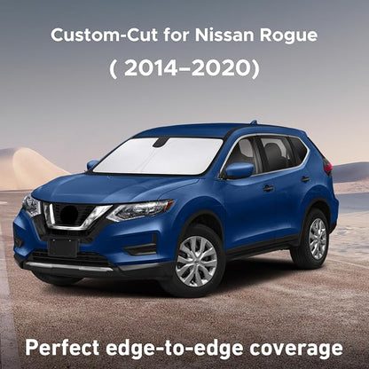 EcoNour Windshield Sunshade Compatible for Nissan Rogue (NOT for Rogue Sport) 2014-2018 2019 2020, Sun Visor for Front Window Sun Shade Cover, UV Heat Blocker & Protector, Car Accessories