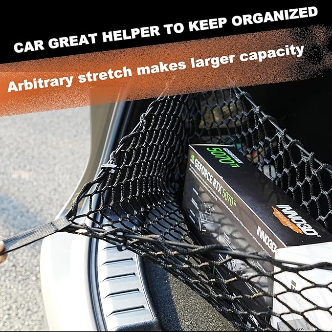 Envelope Style Cargo Net Compatible with Volkswagen Atlas New 2026 2025 2024 2023 2022 2021 2020 2019 2018 2017 Trunk Car Rear Tailgate Touring Netting