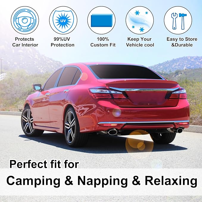 TINGLU Window Shades for Honda Accord 2013 2014 2015 2016 2017 Accessories Car Side Full Windows Windshield Sun Shade Sun UV Rays & Privacy Protection for Camping,Napping,and Relaxing 6PCS