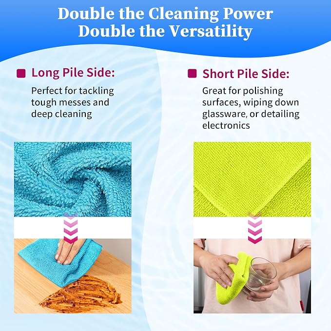 FIXSMITH Shop Towels-200 Pack, Multi-Functional Shop Rags, 12 x 16 in Microfiber Cleaning Cloth, Highly Absorbent Cleaning Rags, Cleaning Towels for Car Kitchen Home Office